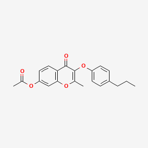 molecular formula C21H20O5 B1656636 [2-Methyl-4-oxo-3-(4-propylphenoxy)chromen-7-yl] acetate CAS No. 5358-65-6