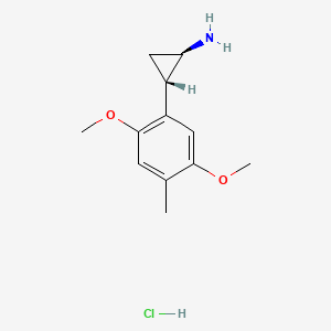molecular formula C12H18ClNO2 B1656639 Cyclopropanamine, 2-(2,5-dimethoxy-4-methylphenyl)-, hydrochloride, trans- CAS No. 53581-71-8