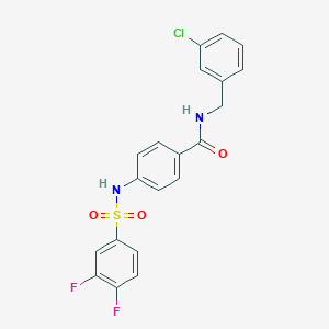 molecular formula C20H15ClF2N2O3S B1656642 N-[(3-chlorophenyl)methyl]-4-[(3,4-difluorophenyl)sulfonylamino]benzamide CAS No. 5359-61-5