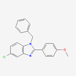 molecular formula C21H17ClN2O B1656682 1-Benzyl-5-chloro-2-(4-methoxyphenyl)benzimidazole CAS No. 53703-85-8