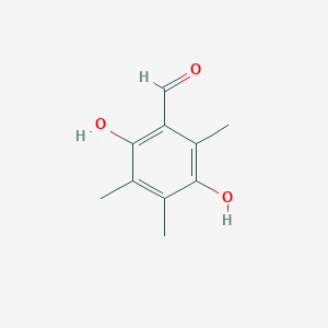 molecular formula C10H12O3 B1656687 2,5-Dihydroxy-3,4,6-trimethylbenzaldehyde CAS No. 53711-21-0