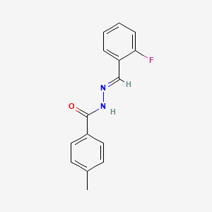 molecular formula C15H13FN2O B1656693 N-[(E)-(2-fluorophenyl)methylideneamino]-4-methylbenzamide CAS No. 5374-23-2
