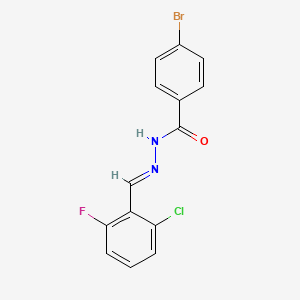 molecular formula C14H9BrClFN2O B1656694 4-bromo-N-[(E)-(2-chloro-6-fluorophenyl)methylideneamino]benzamide CAS No. 5374-26-5