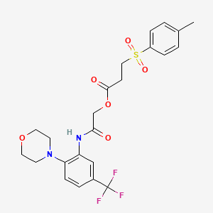 [2-[2-Morpholin-4-yl-5-(trifluoromethyl)anilino]-2-oxoethyl] 3-(4-methylphenyl)sulfonylpropanoate