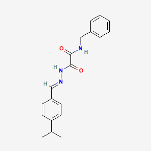 molecular formula C19H21N3O2 B1656706 N-benzyl-N'-[(E)-(4-propan-2-ylphenyl)methylideneamino]oxamide CAS No. 5379-14-6