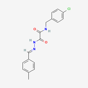 molecular formula C17H16ClN3O2 B1656707 N-[(4-chlorophenyl)methyl]-N'-[(E)-(4-methylphenyl)methylideneamino]oxamide CAS No. 5379-17-9