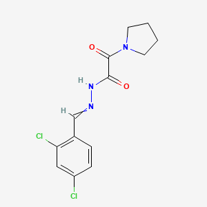 molecular formula C13H13Cl2N3O2 B1656708 N-[(2,4-Dichlorophenyl)methylideneamino]-2-oxo-2-pyrrolidin-1-YL-acetamide CAS No. 5379-39-5