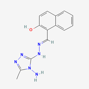molecular formula C14H14N6O B1656713 1-[(E)-[(4-Amino-5-methyl-1,2,4-triazol-3-yl)hydrazinylidene]methyl]naphthalen-2-ol CAS No. 5380-57-4