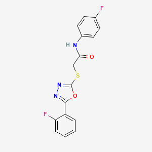 N-(4-fluorophenyl)-2-[[5-(2-fluorophenyl)-1,3,4-oxadiazol-2-yl]sulfanyl]acetamide