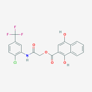 {[2-Chloro-5-(trifluoromethyl)phenyl]carbamoyl}methyl 1,4-dihydroxynaphthalene-2-carboxylate