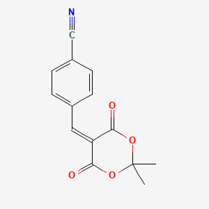 molecular formula C14H11NO4 B1656730 4-[(2,2-Dimethyl-4,6-dioxo-1,3-dioxan-5-ylidene)methyl]benzonitrile CAS No. 53942-70-4