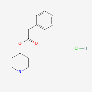 molecular formula C14H20ClNO2 B1656734 Benzeneacetic acid, 1-methyl-4-piperidinyl ester, hydrochloride CAS No. 53955-04-7