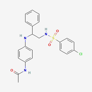 molecular formula C22H22ClN3O3S B1656742 N-[4-({2-[(4-Chlorobenzene-1-sulfonyl)amino]-1-phenylethyl}amino)phenyl]acetamide CAS No. 5399-16-6