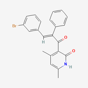 molecular formula C22H18BrNO2 B1656745 3-[(E)-3-(3-bromophenyl)-2-phenylprop-2-enoyl]-4,6-dimethyl-1H-pyridin-2-one CAS No. 5401-19-4