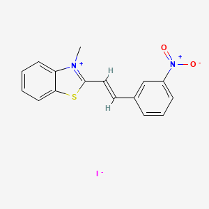 molecular formula C16H13IN2O2S B1656780 2-[(1E)-2-(3-nitrophenyl)vinyl]-3-methylbenzothiazole, iodide CAS No. 5418-73-5