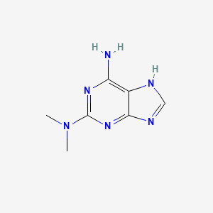 molecular formula C7H10N6 B1656811 Purine, 6-amino-2-dimethylamino- CAS No. 5434-23-1