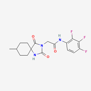 molecular formula C17H18F3N3O3 B1656841 2-(8-methyl-2,4-dioxo-1,3-diazaspiro[4.5]decan-3-yl)-N-(2,3,4-trifluorophenyl)acetamide CAS No. 5457-16-9