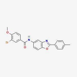 molecular formula C22H17BrN2O3 B1656861 3-bromo-4-methoxy-N-[2-(4-methylphenyl)-1,3-benzoxazol-5-yl]benzamide CAS No. 5469-25-0