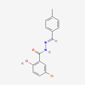 molecular formula C15H13BrN2O2 B1656863 5-bromo-2-hydroxy-N-[(E)-(4-methylphenyl)methylideneamino]benzamide CAS No. 5470-13-3