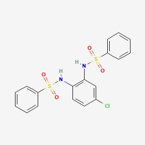 molecular formula C18H15ClN2O4S2 B1656871 N-[2-(benzenesulfonamido)-4-chlorophenyl]benzenesulfonamide CAS No. 5471-98-7