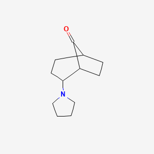 molecular formula C12H19NO B1656874 2-(Pyrrolidin-1-yl)bicyclo[3.2.1]octan-8-one CAS No. 5473-11-0