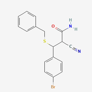 molecular formula C17H15BrN2OS B1656875 3-Benzylsulfanyl-3-(4-bromophenyl)-2-cyanopropanamide CAS No. 5473-39-2