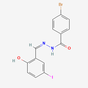 molecular formula C14H10BrIN2O2 B1656883 4-Bromo-N-[(Z)-(2-hydroxy-5-iodophenyl)methylideneamino]benzamide CAS No. 5474-02-2