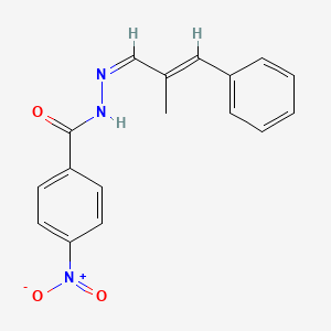 molecular formula C17H15N3O3 B1656898 N-[(Z)-[(E)-2-methyl-3-phenylprop-2-enylidene]amino]-4-nitrobenzamide CAS No. 5476-18-6