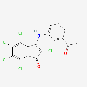 molecular formula C17H8Cl5NO2 B1656915 3-(3-Acetylanilino)-2,4,5,6,7-pentachloro-1H-inden-1-one CAS No. 5478-33-1