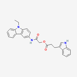 molecular formula C27H25N3O3 B1656917 [(9-ethyl-9H-carbazol-3-yl)carbamoyl]methyl 3-(1H-indol-3-yl)propanoate CAS No. 5478-70-6