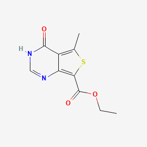 molecular formula C10H10N2O3S B1656921 ethyl 5-methyl-4-oxo-1H-thieno[3,4-d]pyrimidine-7-carboxylate CAS No. 5479-43-6