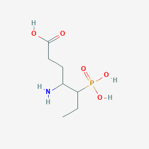 molecular formula C7H16NO5P B165693 4-Amino-5-phosphonoheptanoic acid CAS No. 133983-29-6