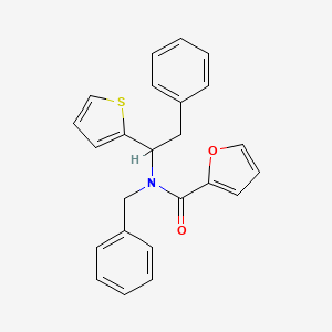 molecular formula C24H21NO2S B1656947 N-benzyl-N-(2-phenyl-1-thiophen-2-ylethyl)furan-2-carboxamide CAS No. 5484-40-2