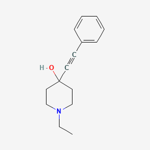 molecular formula C15H19NO B1656950 1-Ethyl-4-(2-phenylethynyl)piperidin-4-ol CAS No. 54848-20-3