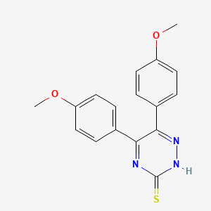 molecular formula C17H15N3O2S B1656955 5,6-Bis(4-methoxyphenyl)-1,2,4-triazine-3-thiol CAS No. 54866-65-8