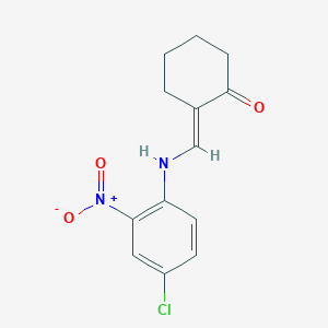 B1656959 (2E)-2-[(4-chloro-2-nitroanilino)methylidene]cyclohexan-1-one CAS No. 5487-78-5