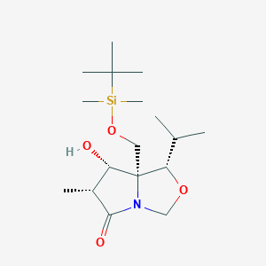 molecular formula C17H33NO4Si B016570 (3R,4S,5S,6S)-1-氮杂-5-(叔丁基二甲基甲硅烷基甲氧基甲基)-4-羟基-6-异丙基-3-甲基-7-氧代二环[3.3.0]-辛烷-2-酮 CAS No. 145451-95-2