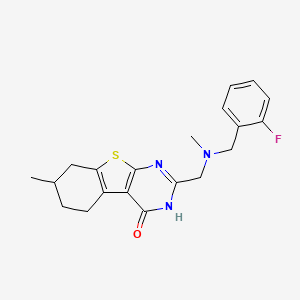 2-[[(2-fluorophenyl)methyl-methylamino]methyl]-7-methyl-5,6,7,8-tetrahydro-3H-[1]benzothiolo[2,3-d]pyrimidin-4-one