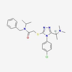 N-benzyl-2-[[4-(4-chlorophenyl)-5-[1-(dimethylamino)ethyl]-1,2,4-triazol-3-yl]sulfanyl]-N-propan-2-ylacetamide