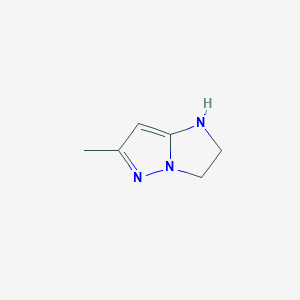 molecular formula C6H9N3 B1657014 1H-Imidazo[1,2-b]pyrazole, 2,3-dihydro-6-methyl- CAS No. 55211-75-1