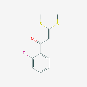 molecular formula C11H11FOS2 B1657016 1-(2-Fluorophenyl)-3,3-bis(methylsulfanyl)prop-2-en-1-one CAS No. 552298-97-2