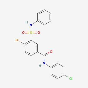 molecular formula C19H14BrClN2O3S B1657017 4-bromo-N-(4-chlorophenyl)-3-(phenylsulfamoyl)benzamide CAS No. 5523-12-6