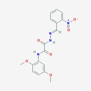 molecular formula C17H16N4O6 B1657018 N-(2,5-dimethoxyphenyl)-2-[(2E)-2-(2-nitrobenzylidene)hydrazinyl]-2-oxoacetamide CAS No. 5523-71-7