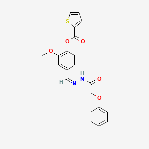 molecular formula C22H20N2O5S B1657019 [2-methoxy-4-[(Z)-[[2-(4-methylphenoxy)acetyl]hydrazinylidene]methyl]phenyl] thiophene-2-carboxylate CAS No. 5523-87-5