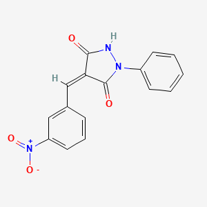 molecular formula C16H11N3O4 B1657042 (4Z)-4-[(3-nitrophenyl)methylidene]-1-phenylpyrazolidine-3,5-dione CAS No. 5528-89-2
