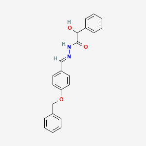 2-hydroxy-2-phenyl-N-[(E)-(4-phenylmethoxyphenyl)methylideneamino]acetamide
