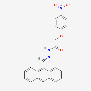 molecular formula C23H17N3O4 B1657065 N-(anthracen-9-ylmethylideneamino)-2-(4-nitrophenoxy)acetamide CAS No. 5534-56-5