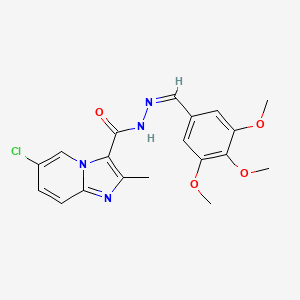 6-chloro-2-methyl-N-[(Z)-(3,4,5-trimethoxyphenyl)methylideneamino]imidazo[1,2-a]pyridine-3-carboxamide