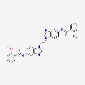 2-[[1-[2-[5-[(2-Hydroxyphenyl)methylideneamino]benzimidazol-1-yl]ethyl]benzimidazol-5-yl]iminomethyl]phenol