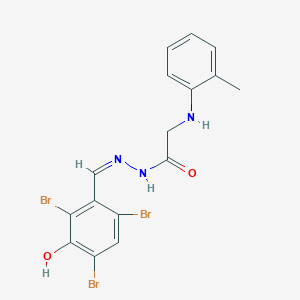 2-(2-methylanilino)-N-[(Z)-(2,4,6-tribromo-3-hydroxyphenyl)methylideneamino]acetamide